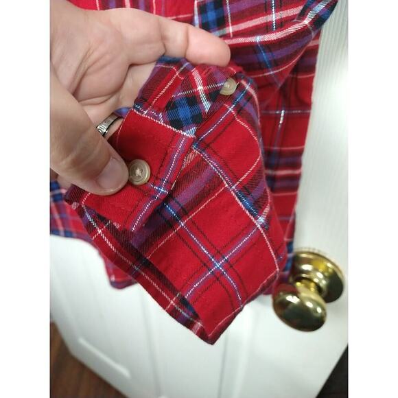 Croft &Barrow Woman XXL Shirt Red Plaid Collared Button Up Casual - Picture 4 of 8